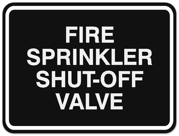 Signs ByLITA Classic Framed Fire Sprinkler Shut Off Sign - Easy Installation | Durable Wall or Door